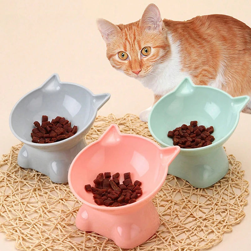 Hot Pet High Foot Bowl Cat Cutlery Cat Bowl Dog Bowl Anti-Upset Water Bowl Food Bowl Cat Food Bowl Dog Food Bowl