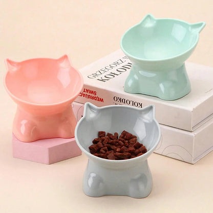 Hot Pet High Foot Bowl Cat Cutlery Cat Bowl Dog Bowl Anti-Upset Water Bowl Food Bowl Cat Food Bowl Dog Food Bowl