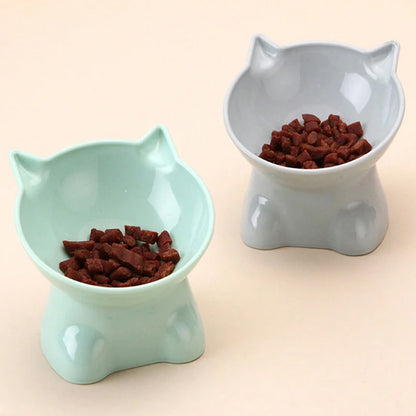 Hot Pet High Foot Bowl Cat Cutlery Cat Bowl Dog Bowl Anti-Upset Water Bowl Food Bowl Cat Food Bowl Dog Food Bowl